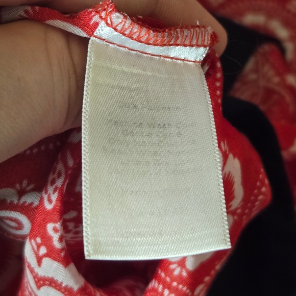 Talbots Floral Bandana Printed Kimono Sleeve Tunic Red L Boho Summer Vacation - Picture 8 of 9